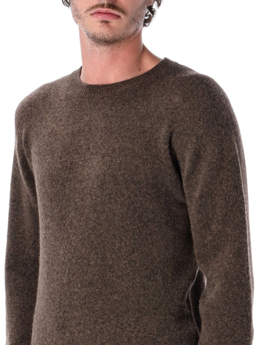 Roberto Collina Textured Knit Crewneck Sweater With Ribbed Detailing