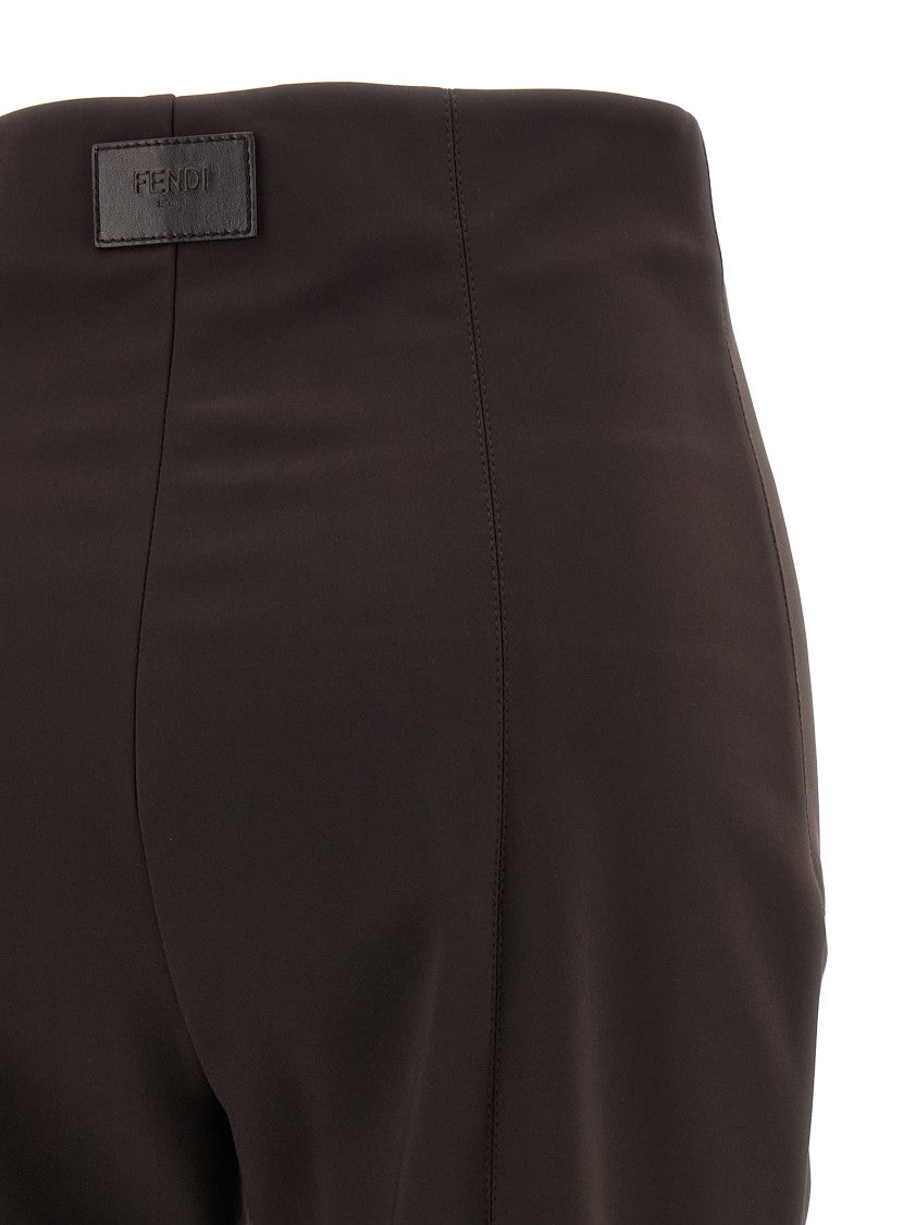 Fendi High-Waisted Technical Fabric Ski Pants With Flared Leg