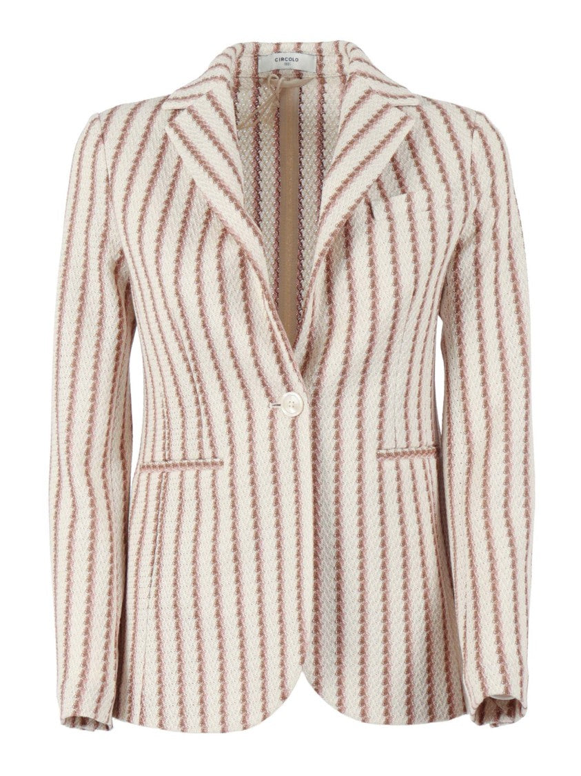 Circolo 1901 Long Textured Stripe Slim Jacket