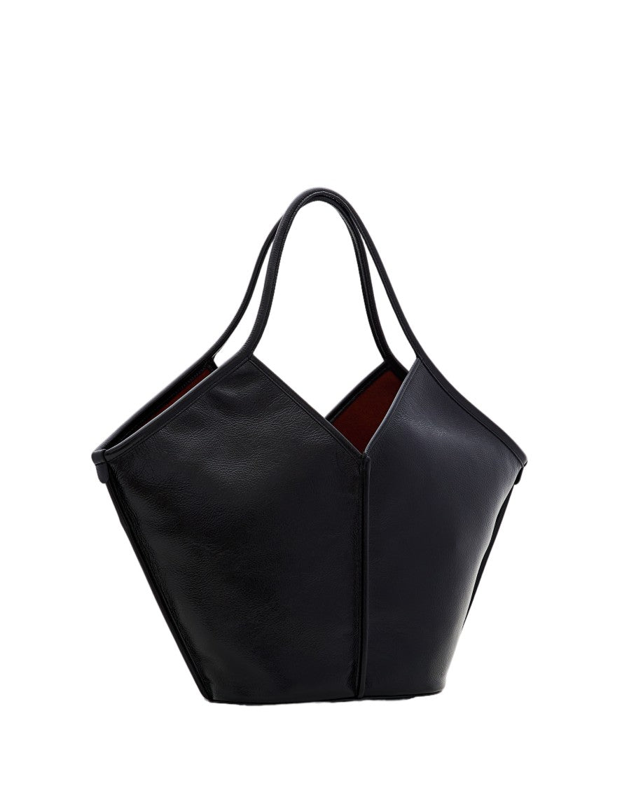 Hereu Geometric Silhouette Black Handbag
