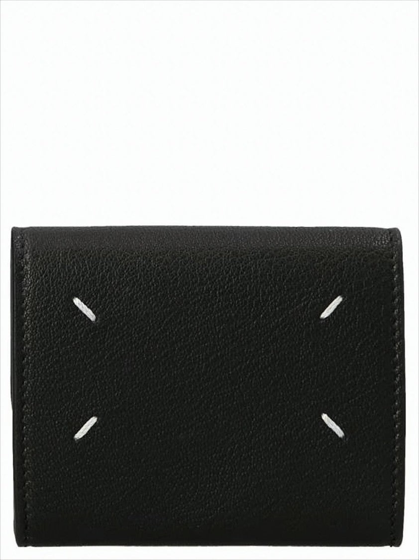 Maison Margiela Textured Napa Leather Card Wallet With Signature Stitching