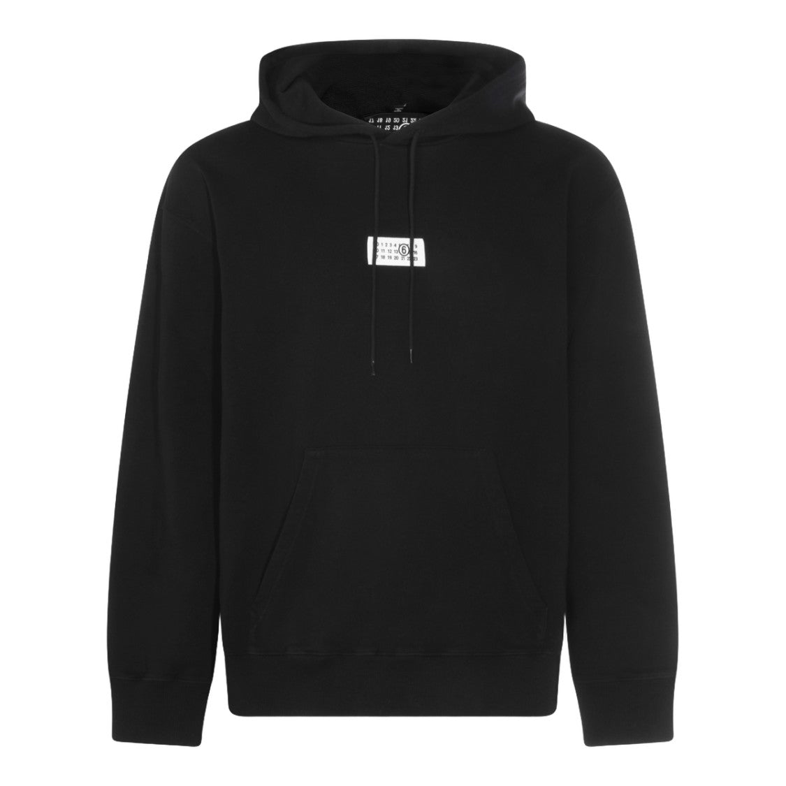 Mm6 By Maison Margiela Black Hoodie With Distinctive Graphic Detail