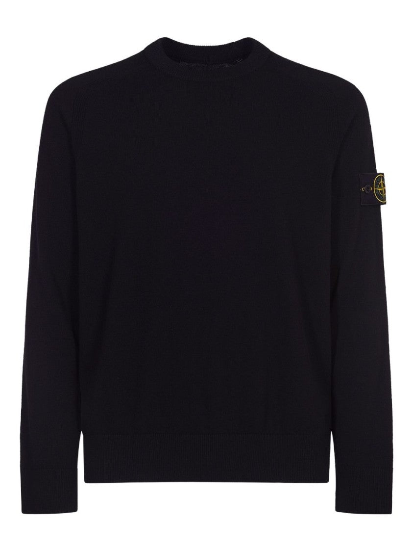 Stone Island Geelong Wool Crewneck Sweater With Logo Badge