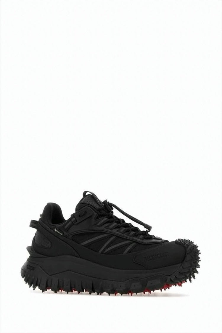 Moncler Sporty All-Black Sneakers With Textured Upper And Rugged Sole