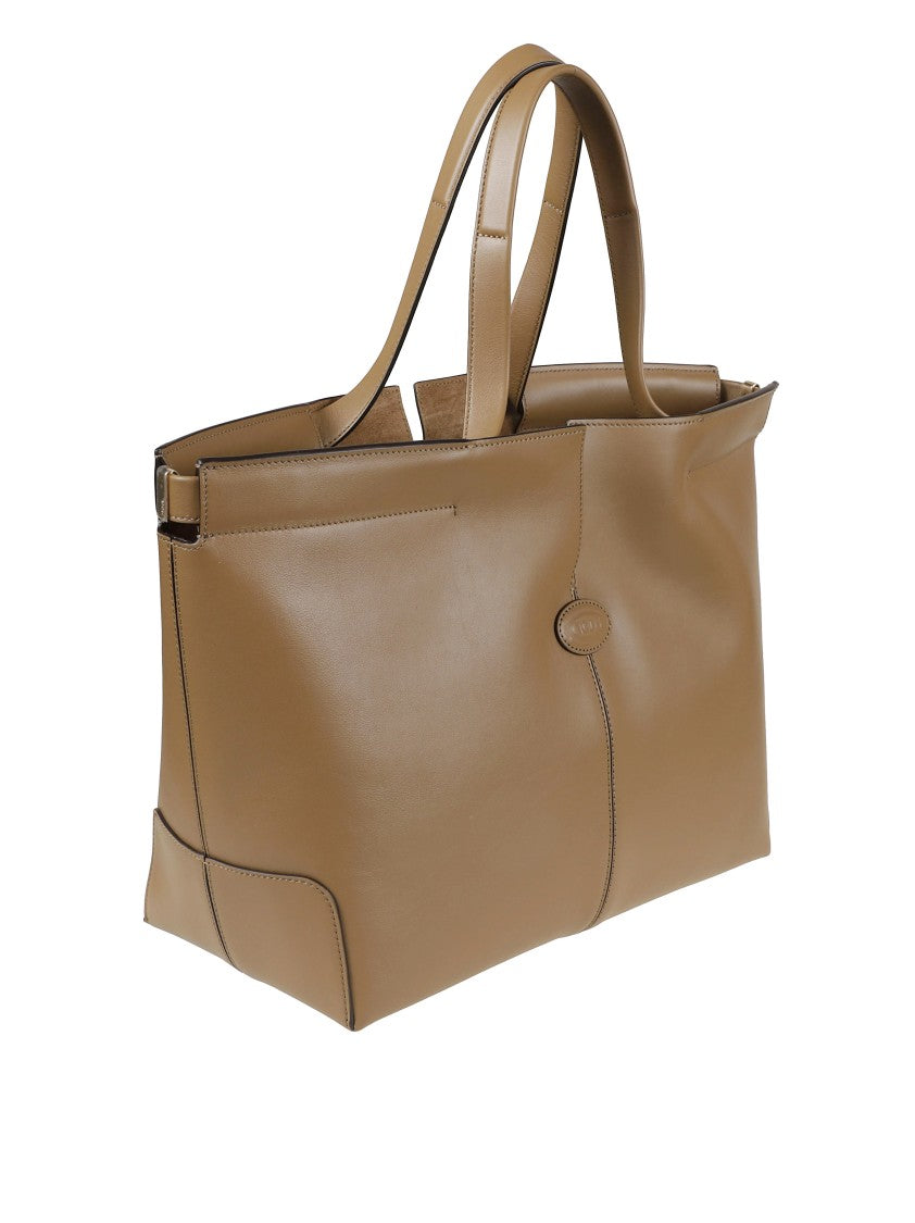 Tod's Structured Tote Bag In Warm Beige