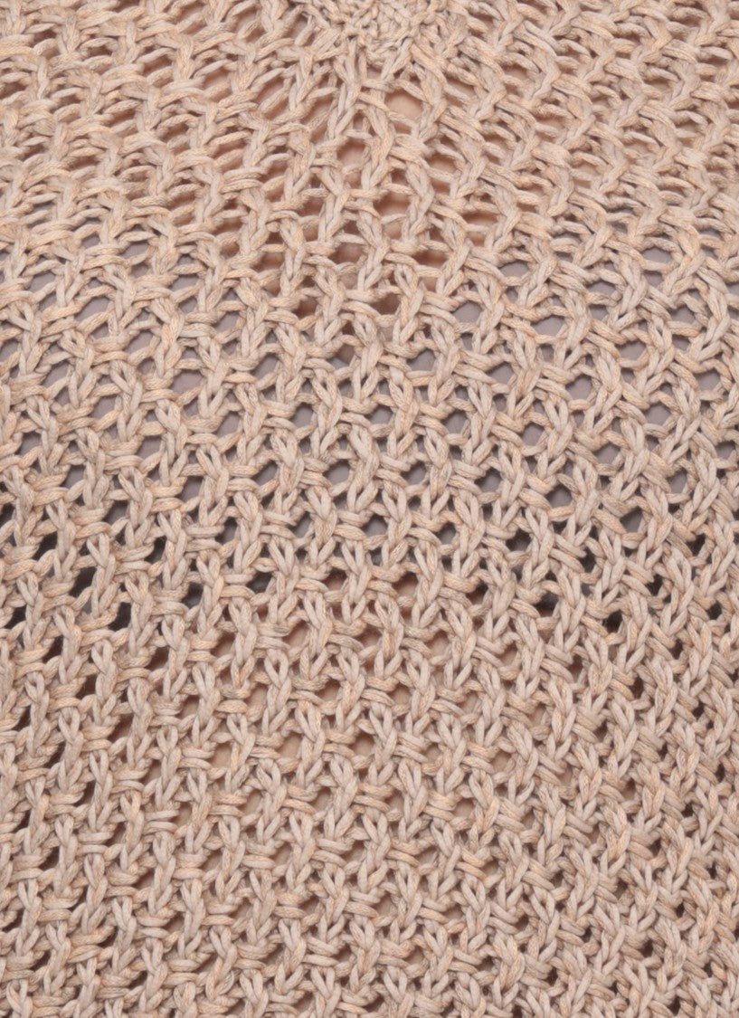 Fabiana Filippi Brown Perforated Lightpoint Detail Sweater