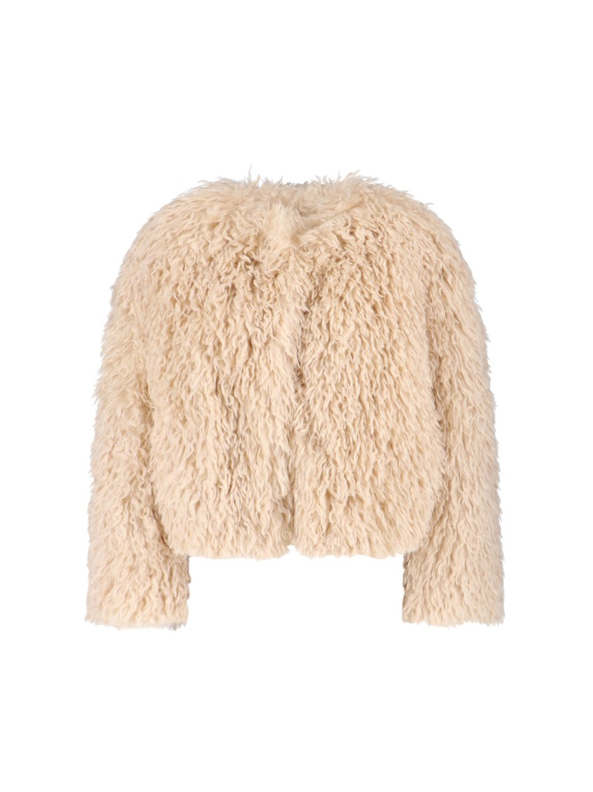 Tagliatore Faux Fur Jacket – Beige