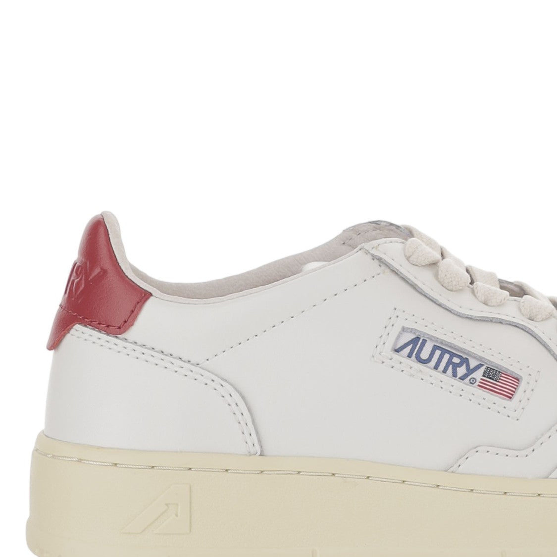 Autry Low-Top Leather Sneakers With Contrast Heel Tab And Logo Details