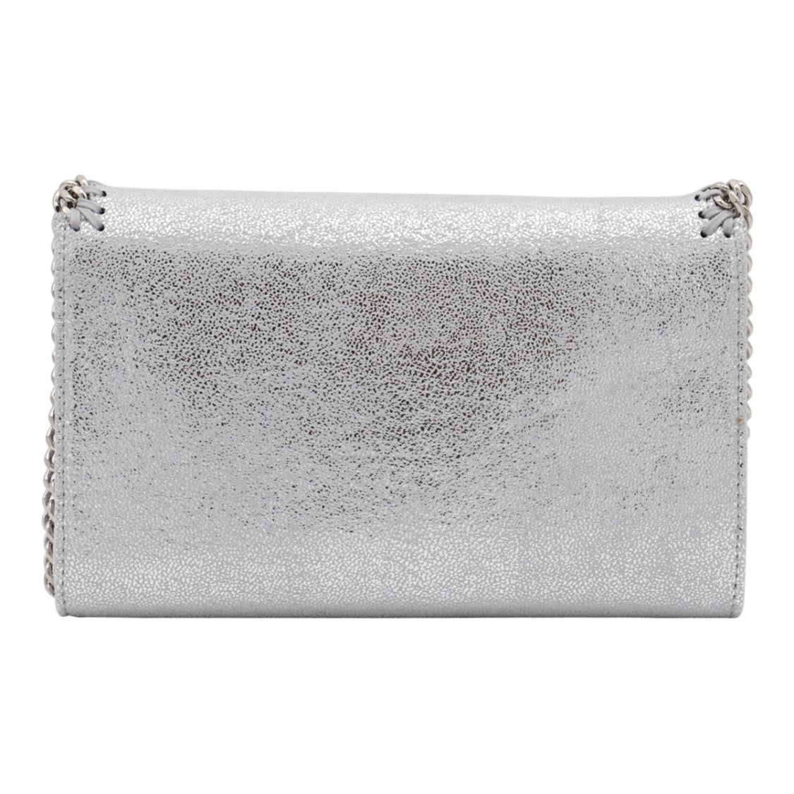 Stella Mccartney Elegant Silver Rectangular Bag With Whipstitch Detail