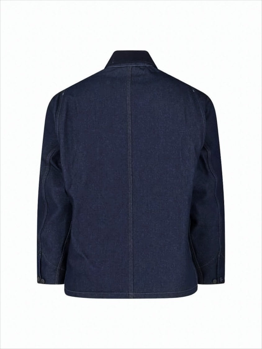 Carhartt Wip Dark Indigo Denim Coat With Classic Collar