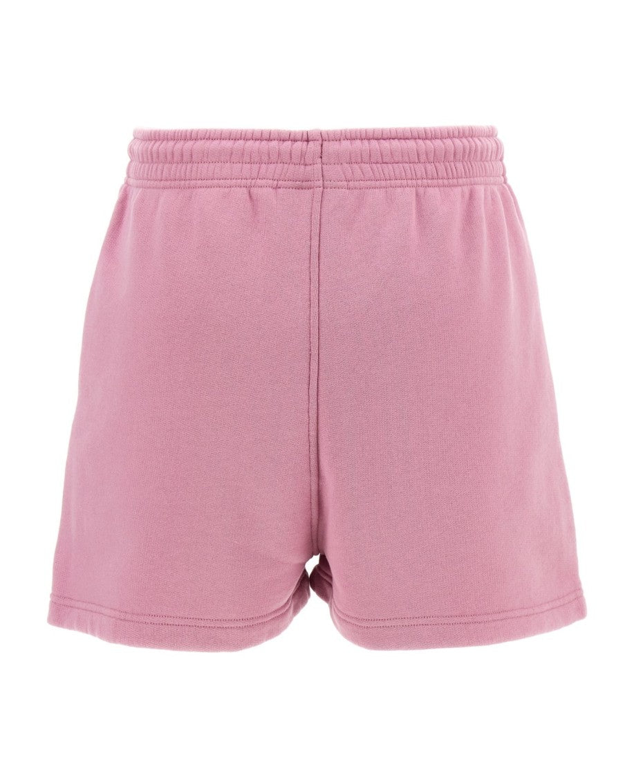 Maison Kitsuné Pastel Pink Shorts With Elastic Waistband And Embroidered Detail