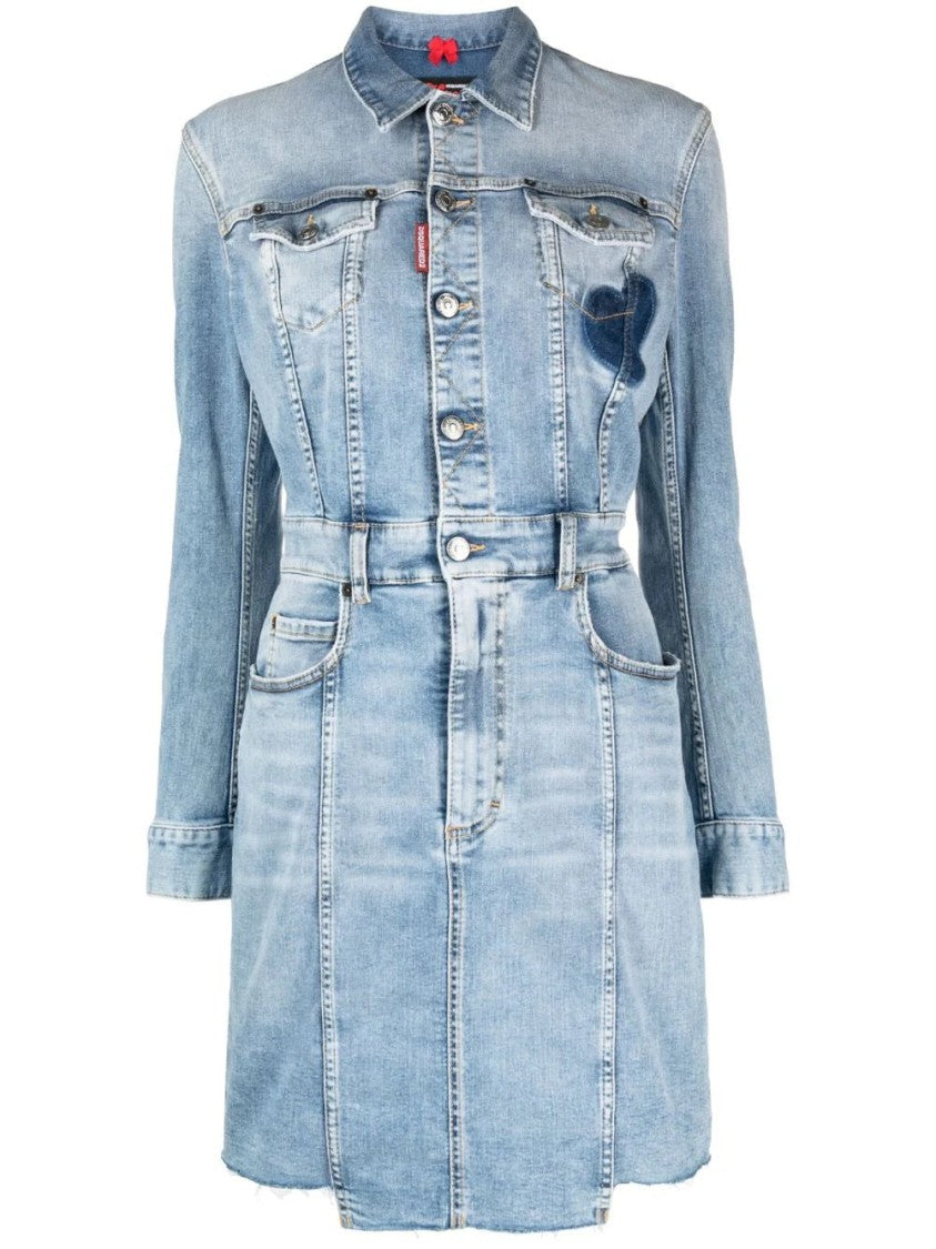 Dsquared2 Casual Midi Dress In Classic Denim Design
