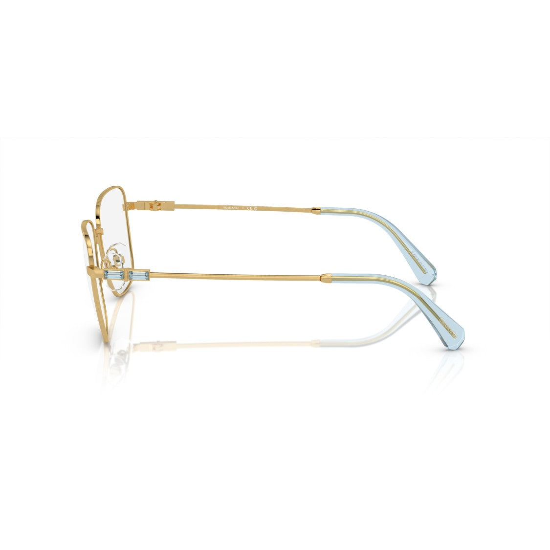 Swarovski 0Sk1003 Delicate Gold Metal Frame Sunglasses With Gradient Temples