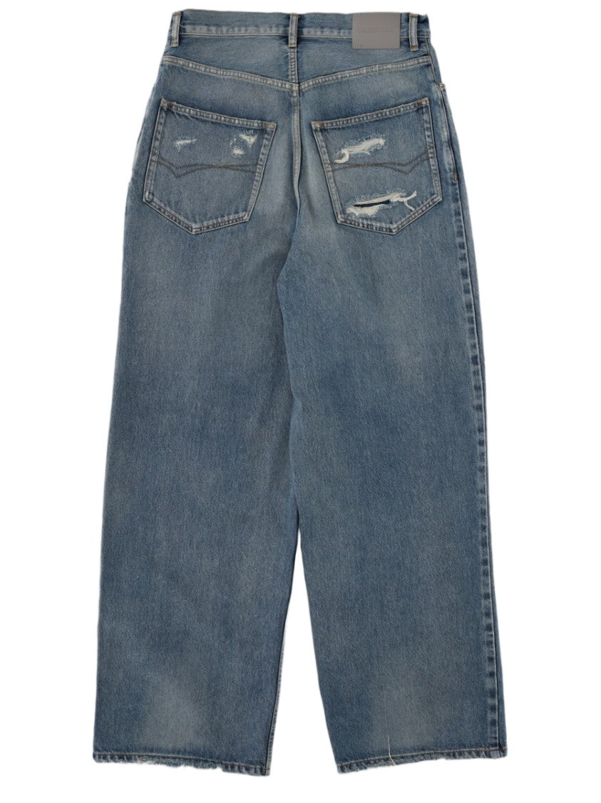 Balenciaga Distressed Wide-Leg Baggy Jeans
