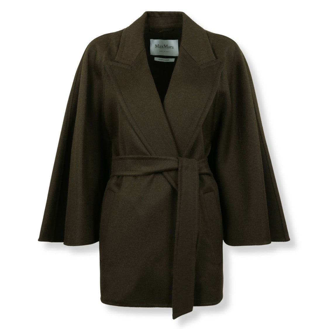 Max Mara Short Wrap Coat With Oversized Silhouette