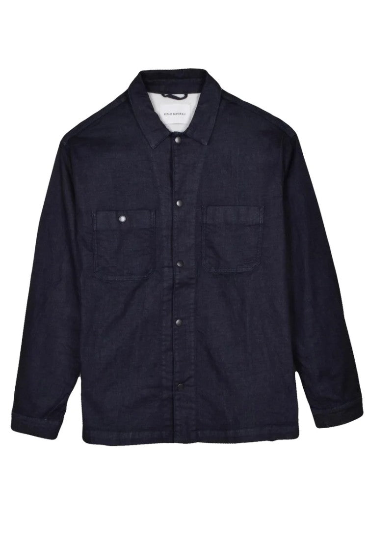 Replay Dark Blue Stretch Cotton Shirt