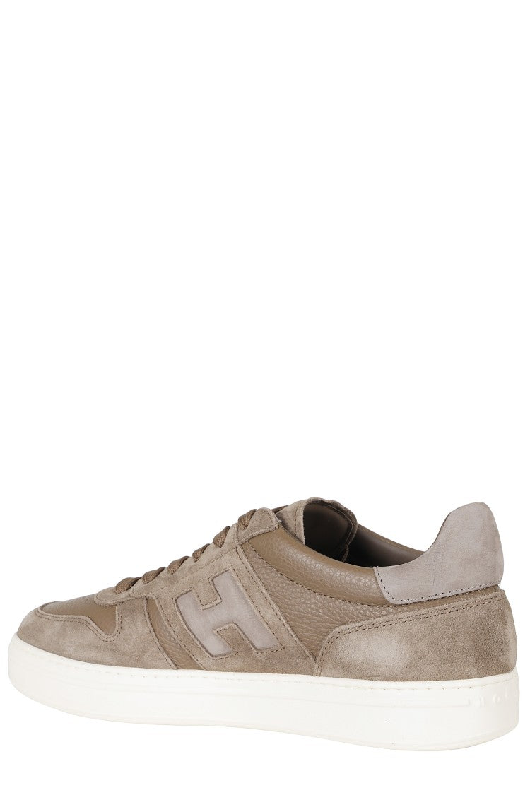 Hogan Brown H Tv Smooth Leather Suede Rubber Sole Sneakers