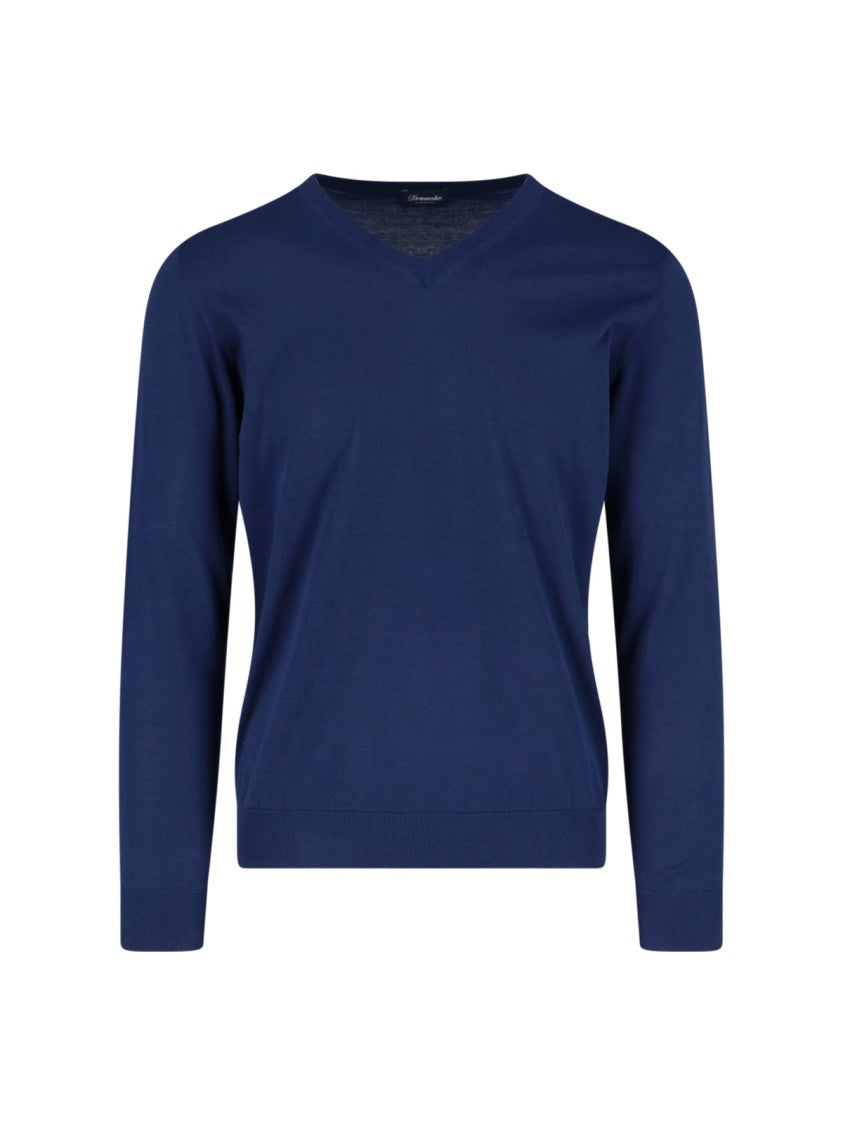 Drumohr V-Neck Sweater – Navy