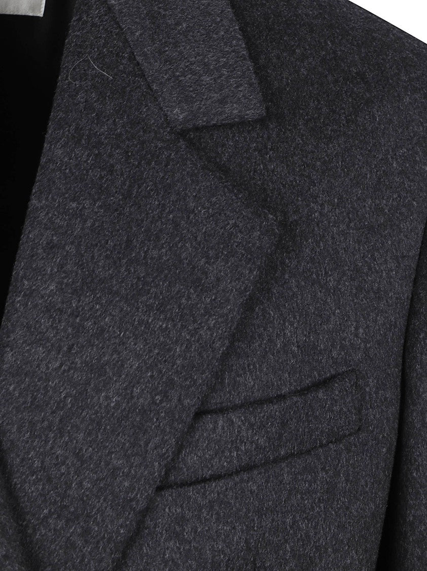 Saint Laurent Structured Double-Breasted Coat With Notch Lapel