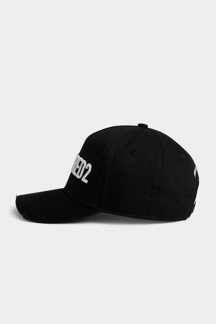 Dsquared2 Black Wordmark Logo Printed Cotton Hat