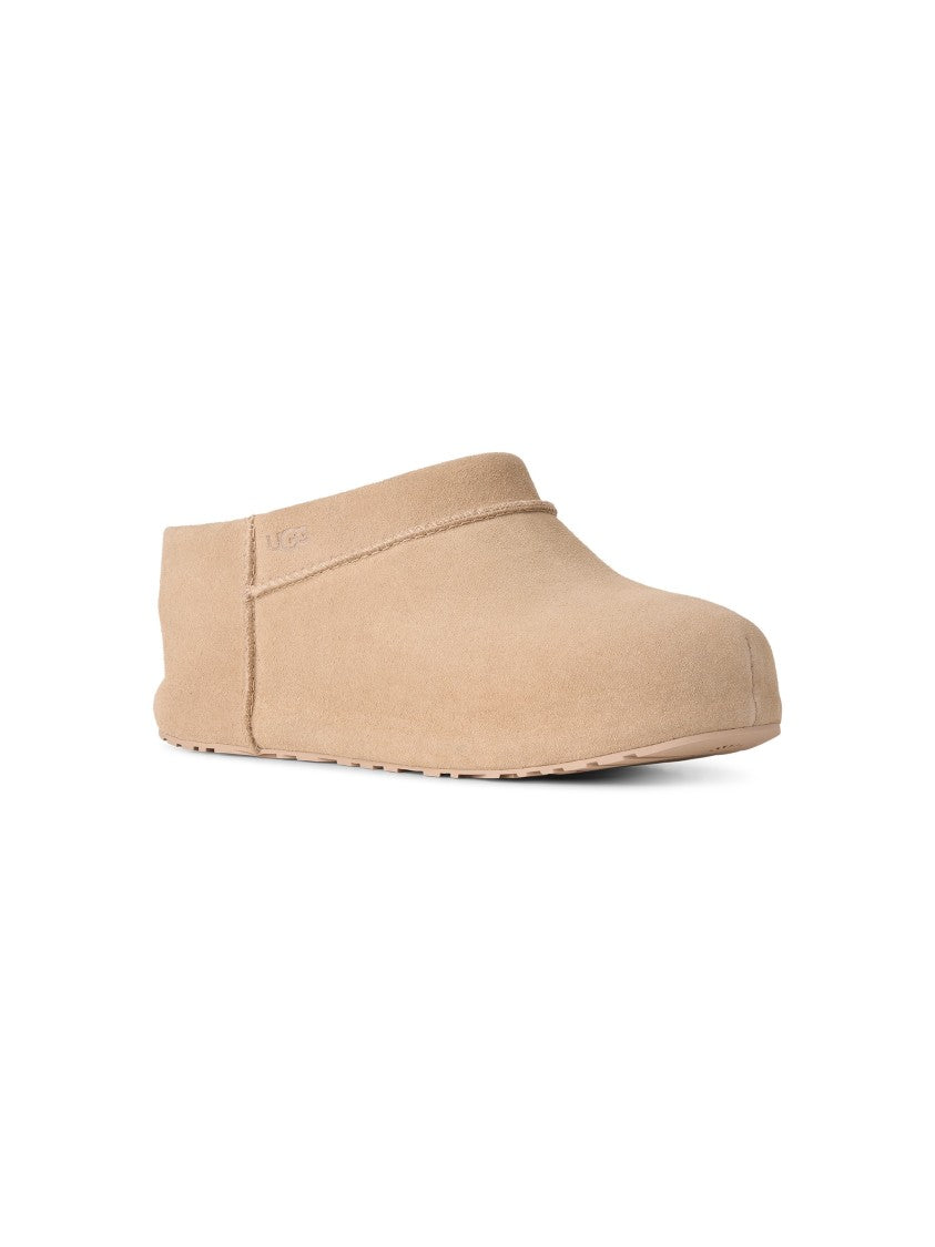 Ugg Versatile Suede Slip-On Clog With Sheepskin Comfort