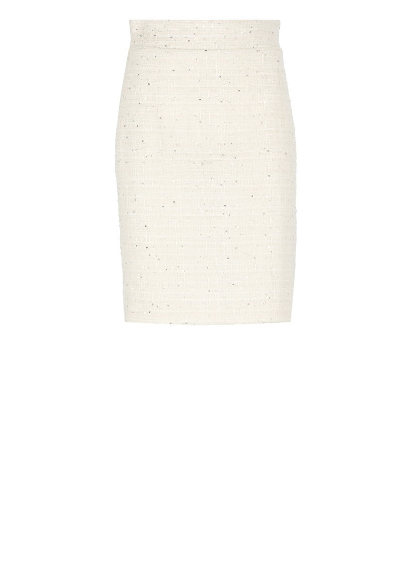 Tagliatore Ivory Cotton Blend Skirt