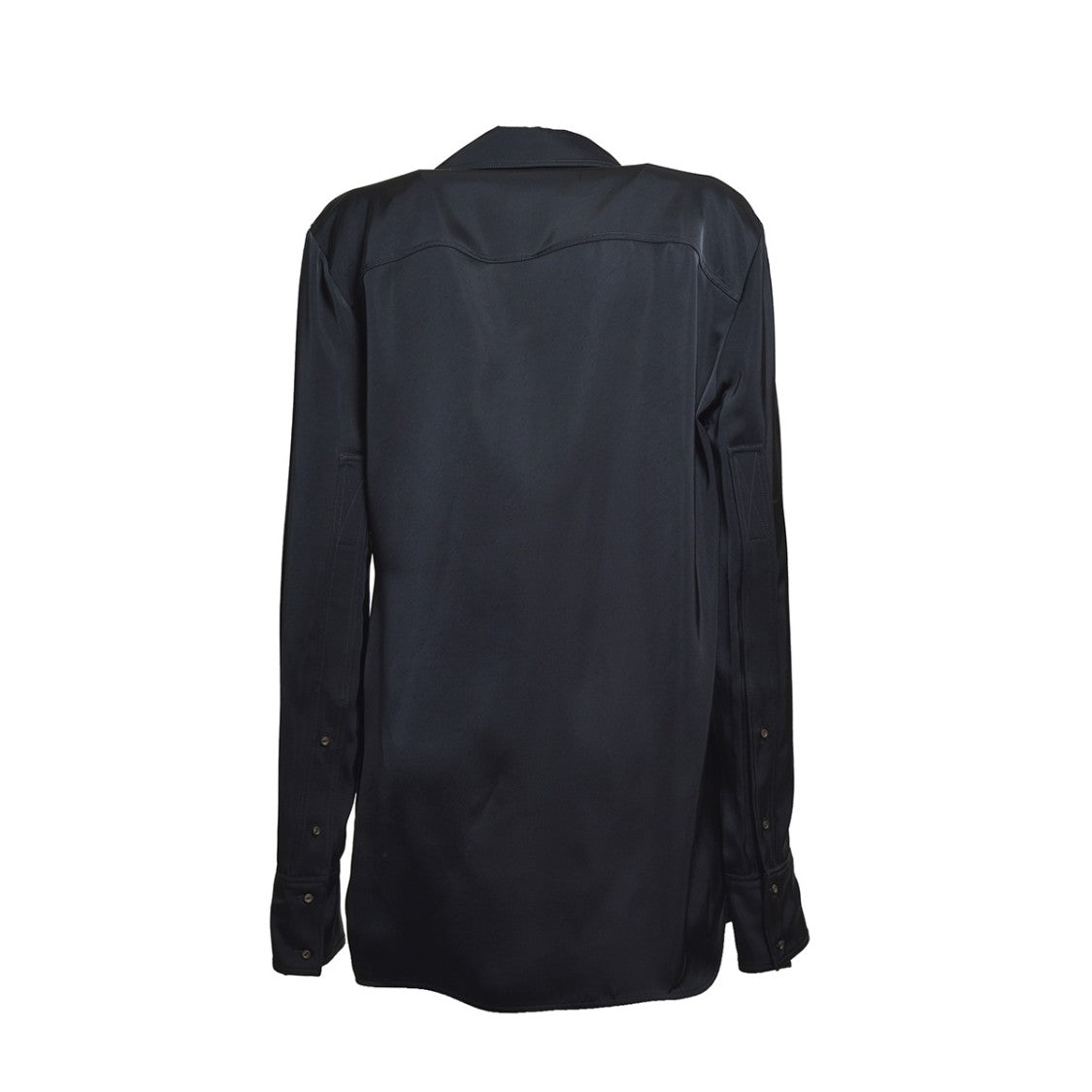 Jil Sander Black Viscose Oversized Shirt With Bow