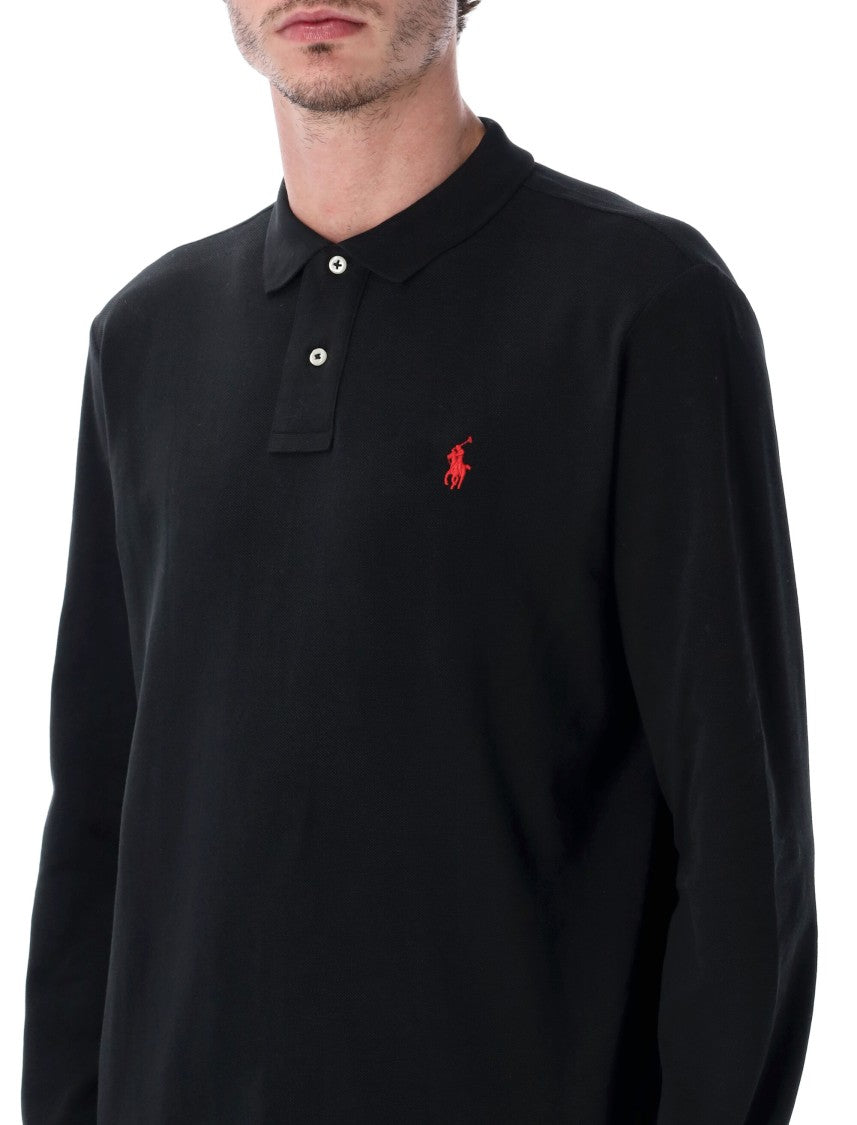 Polo Ralph Lauren Long-Sleeve Cotton Piqué Polo Shirt Custom Slim-Fit