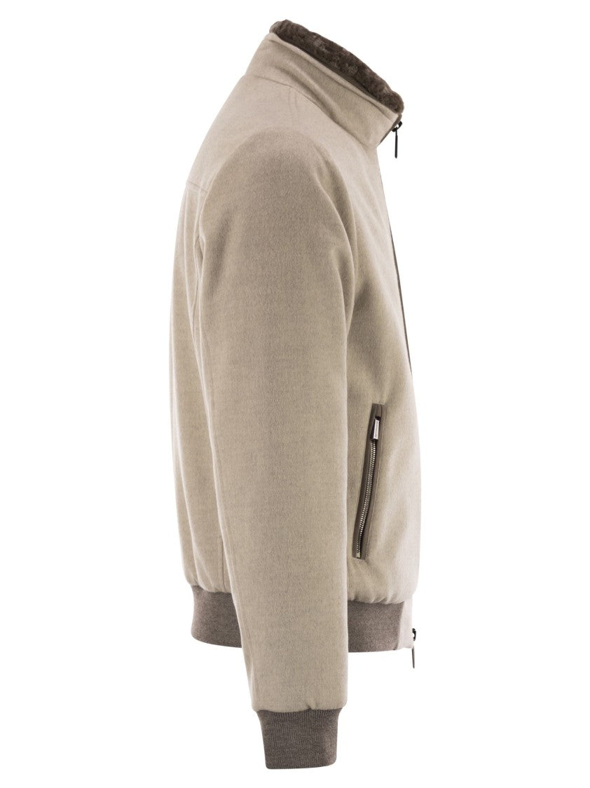 Moorer Bellati-Ls9 - Padded Bomber Jacket In Wool And Cashmere