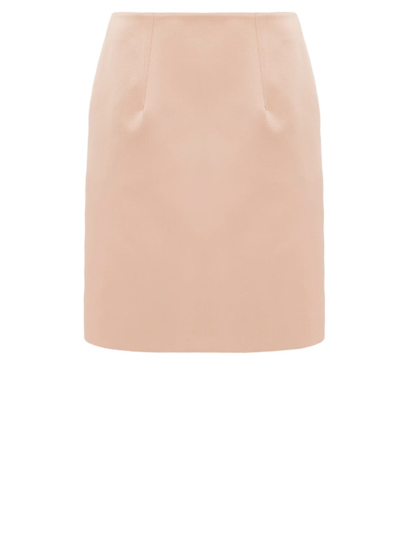 Chloé Technical Duchesse Satin Mini Skirt With Vertical Stitching