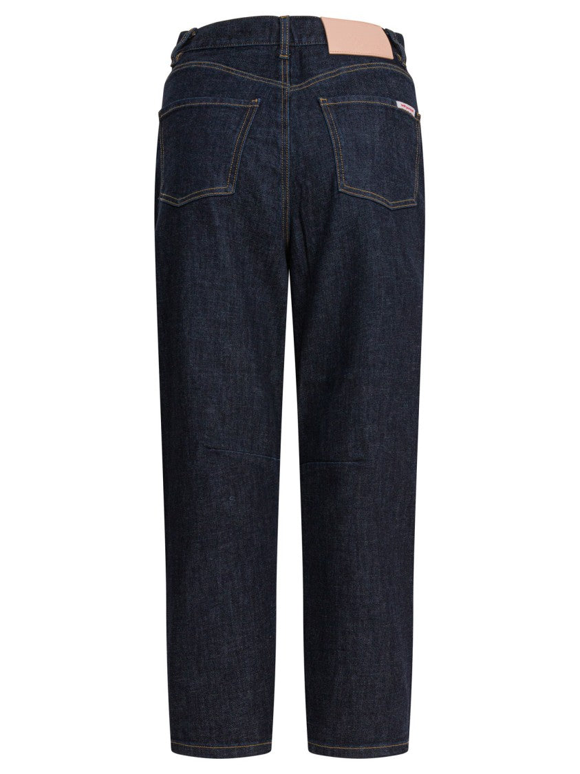 Self-Portrait Dark Indigo Barrel Leg Jeans