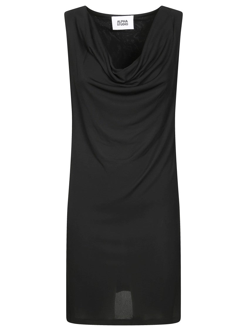Alpha Studio Sleeveless Mini Dress With Draped Cowl Neckline