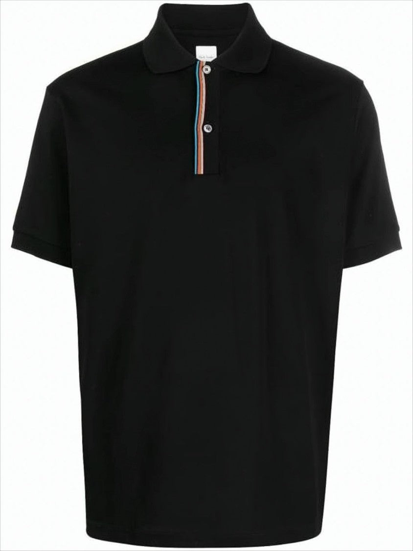 Paul Smith Short-Sleeve Polo Shirt With Multicolor Striped Detail
