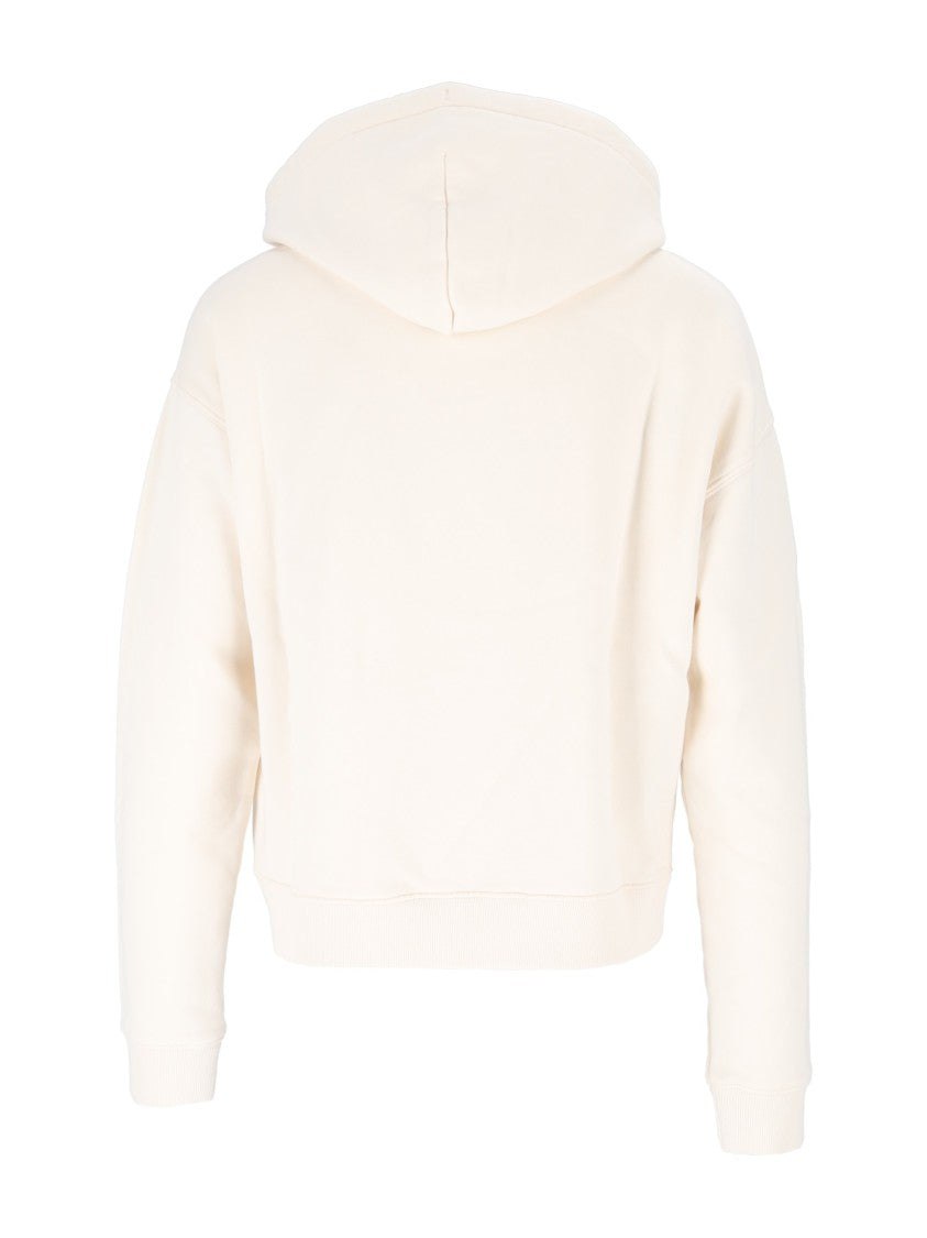 Mc2 Saint Barth Mindy Tartan Embroidered Logo Cropped Hoodie