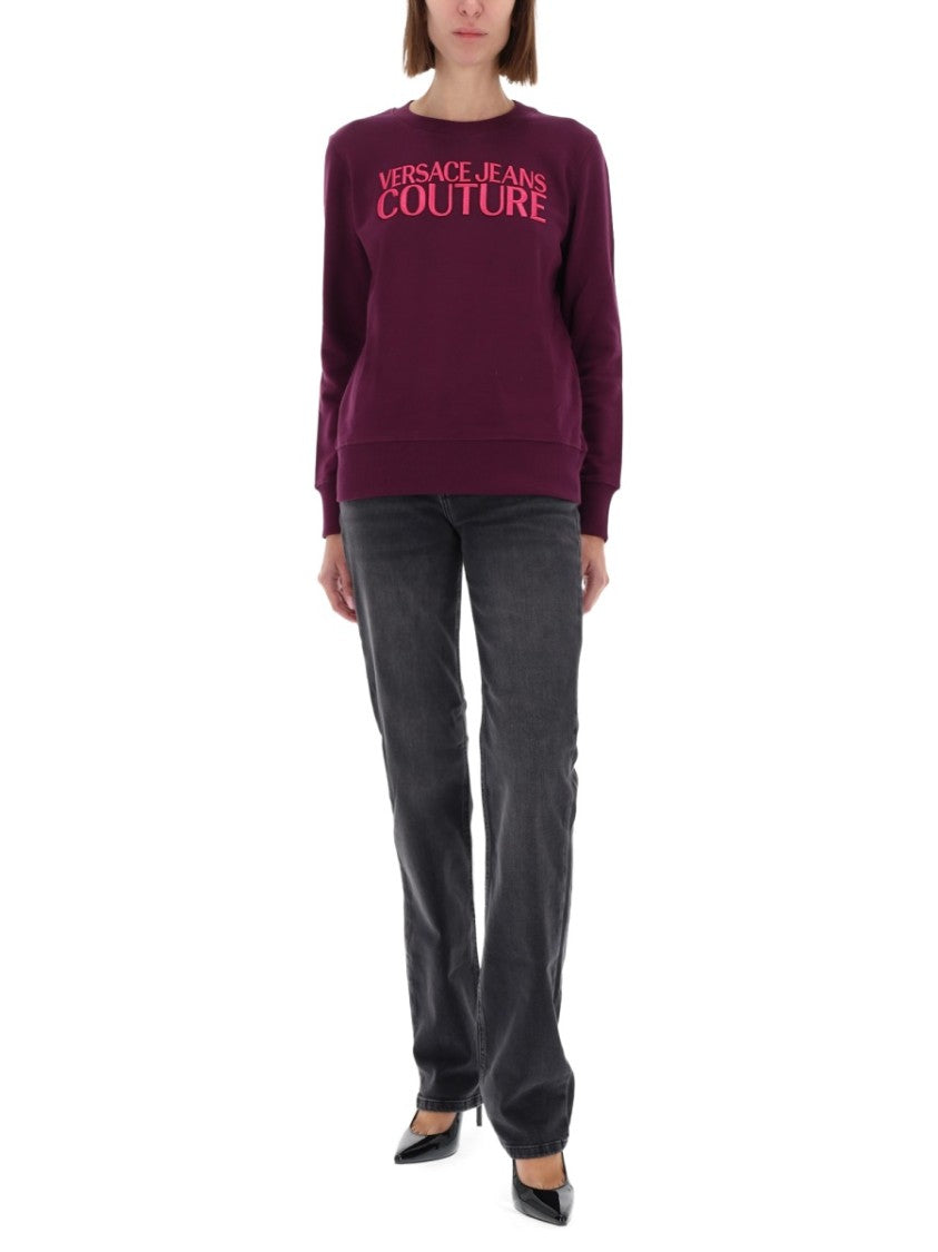 Versace Jeans Couture Bordeaux Deep Purple Logo Sweatshirt