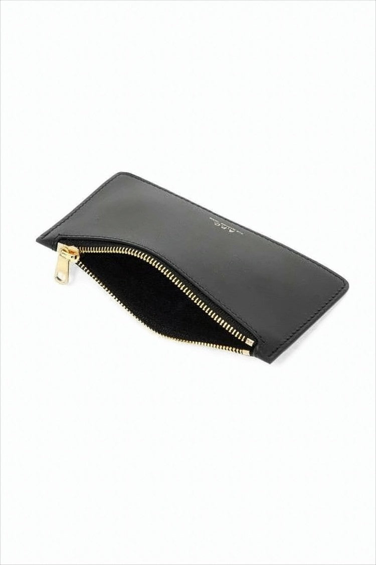 A.P.C. Rectangular Black Wallet With Zip Closure