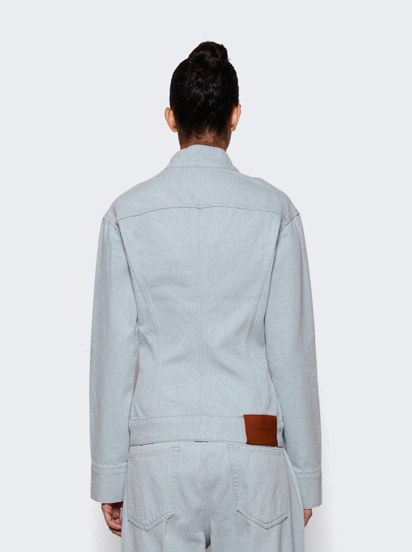 Victoria Beckham Sculptural Denim Jacket Light Blue