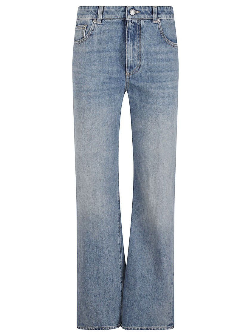 Alexander Mcqueen Slightly Flared Light Blue Jeans With Raw Hem
