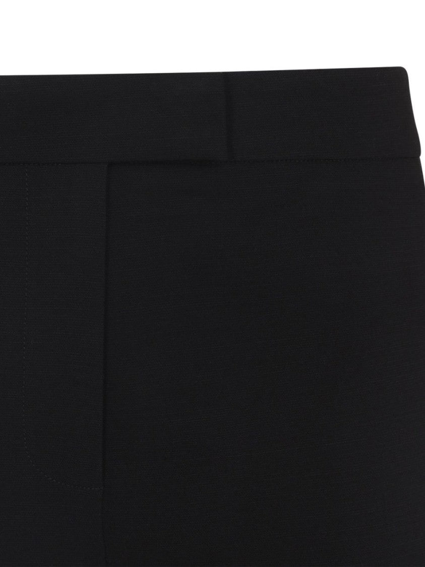 Khaite Tailored Low-Cut Suit-Style Trousers In Black Stretch Viscose