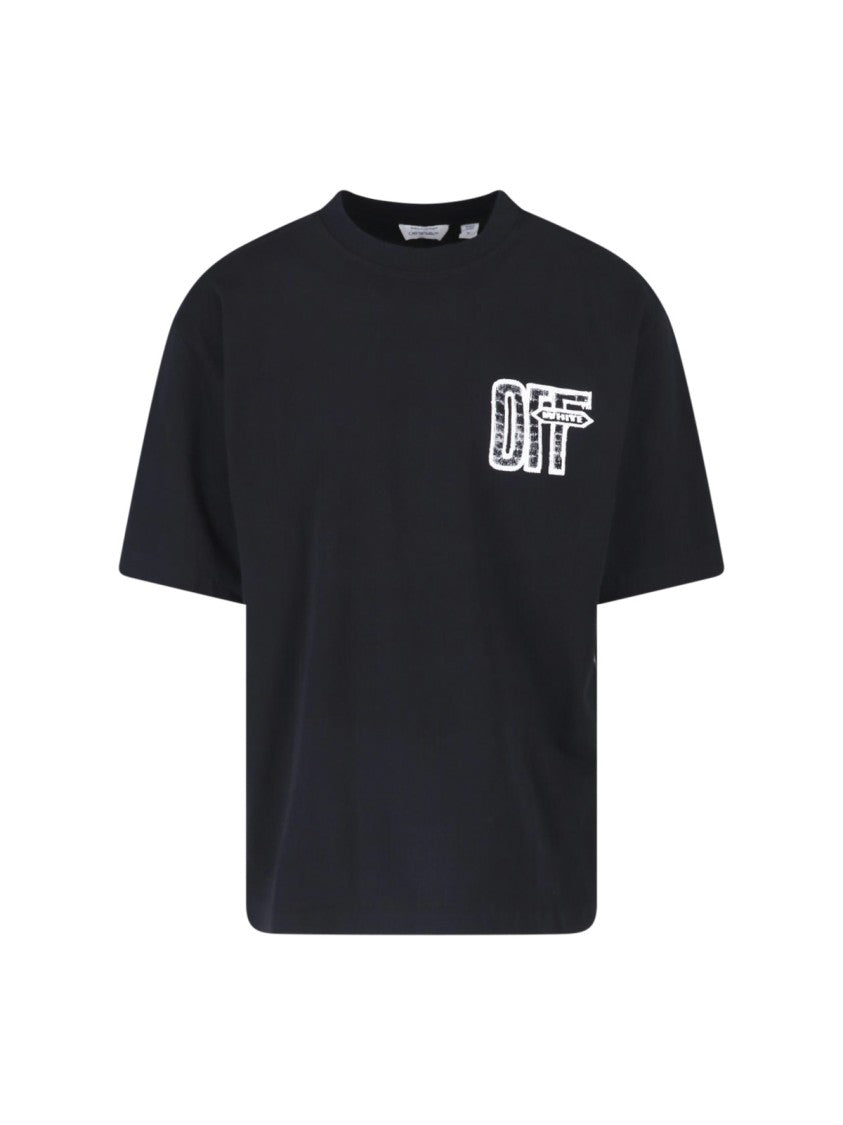 Off-White Black Motion Arrow Skate Cotton T-Shirt