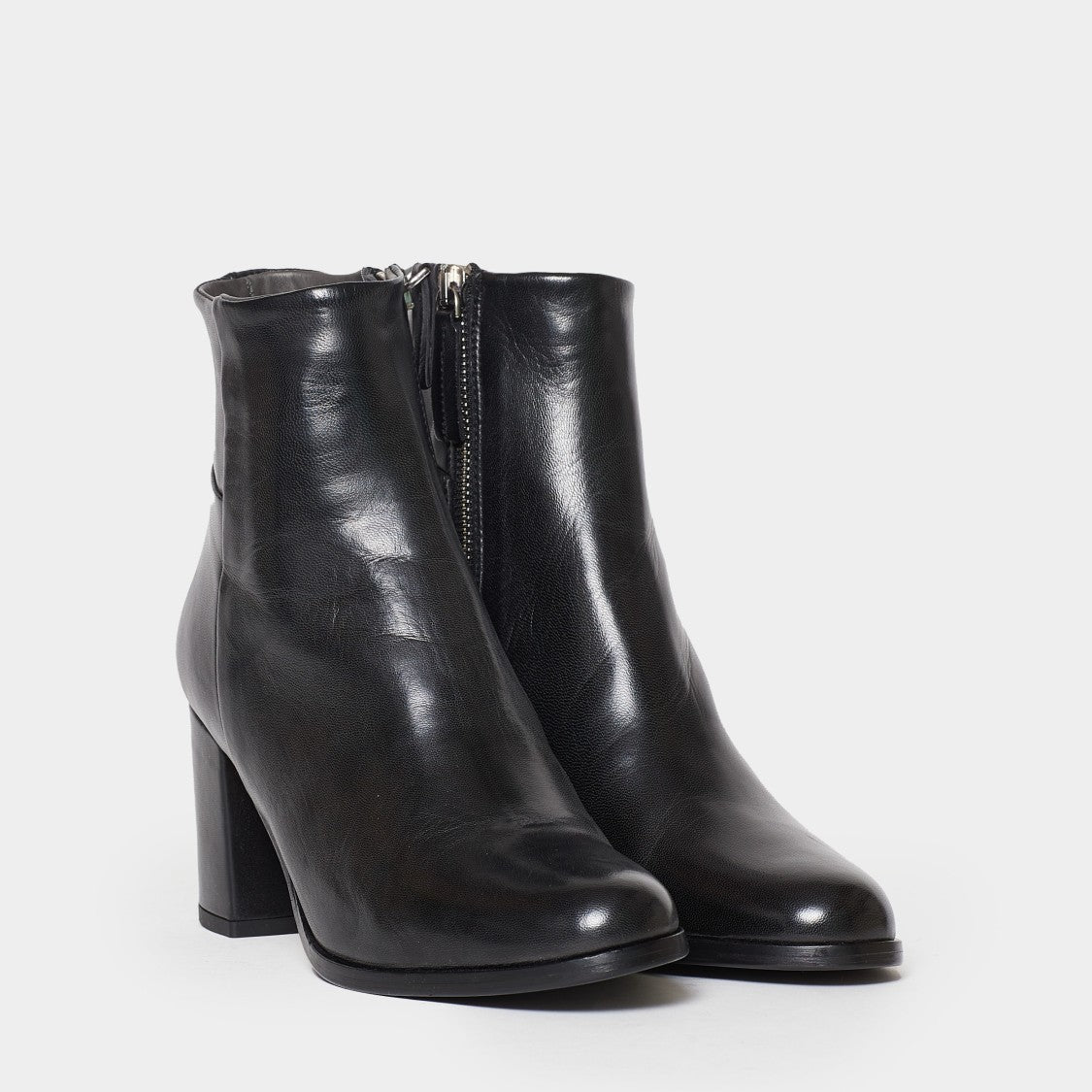 Rossano Bisconti Soft Black Leather Ankle Boot With Side Zip
