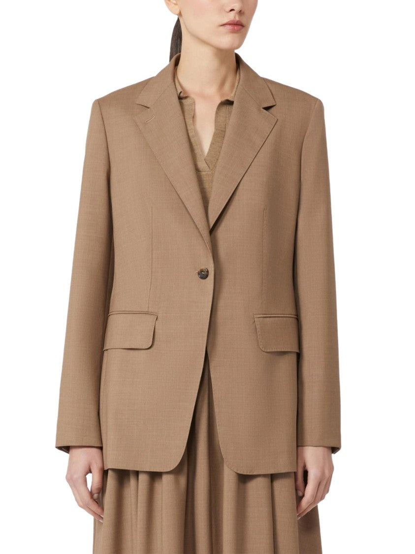 Max Mara Tailored Brown Jacket With Single-Button Closure