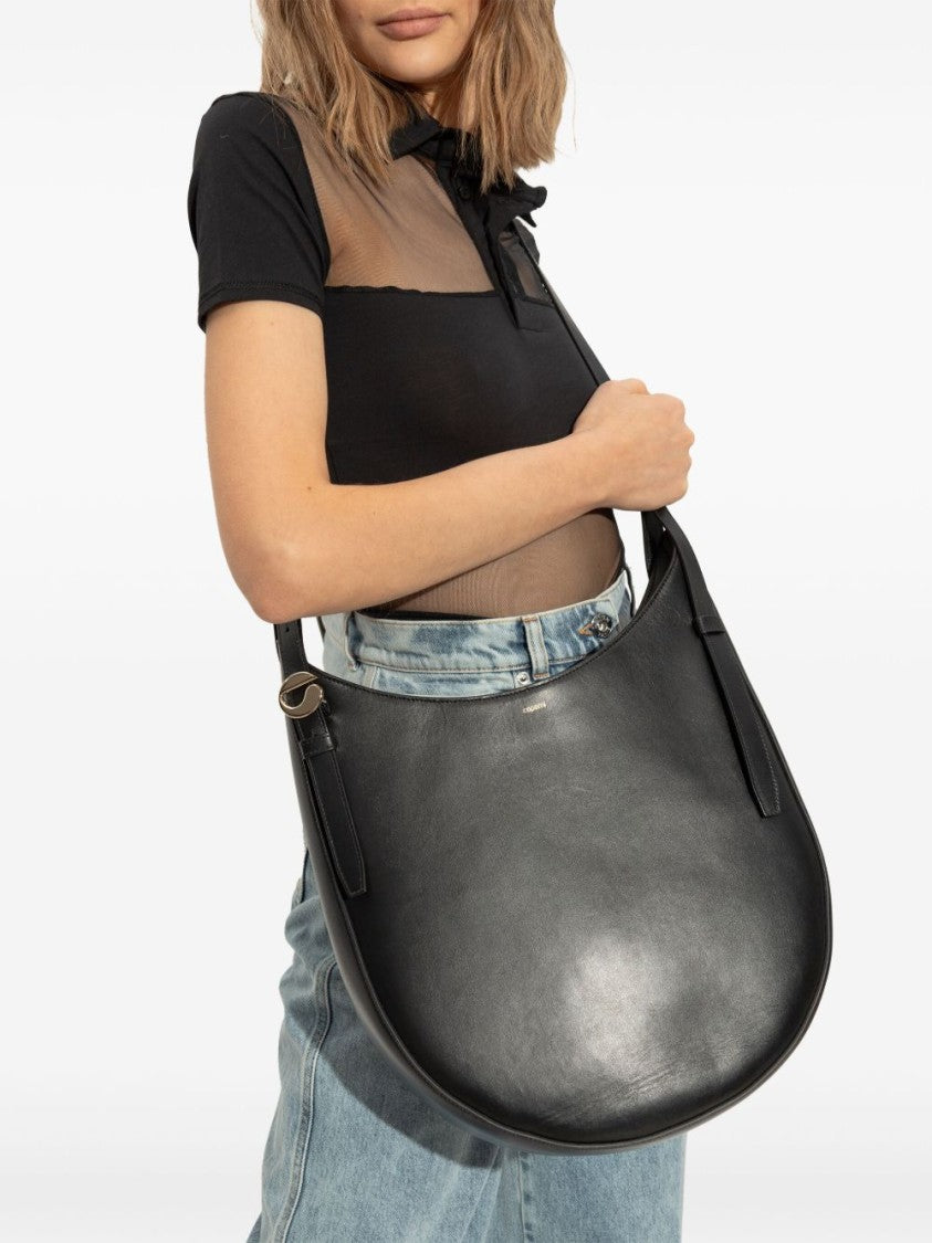 Coperni Black Curved Calf Leather Shoulder Bag
