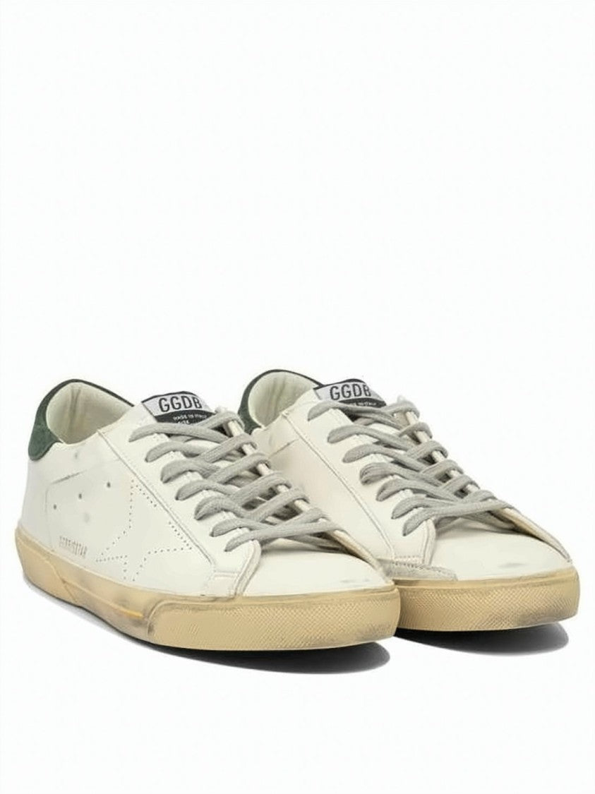Golden Goose Worn-In White Leather Low-Top Sneakers With Distressed Detailing