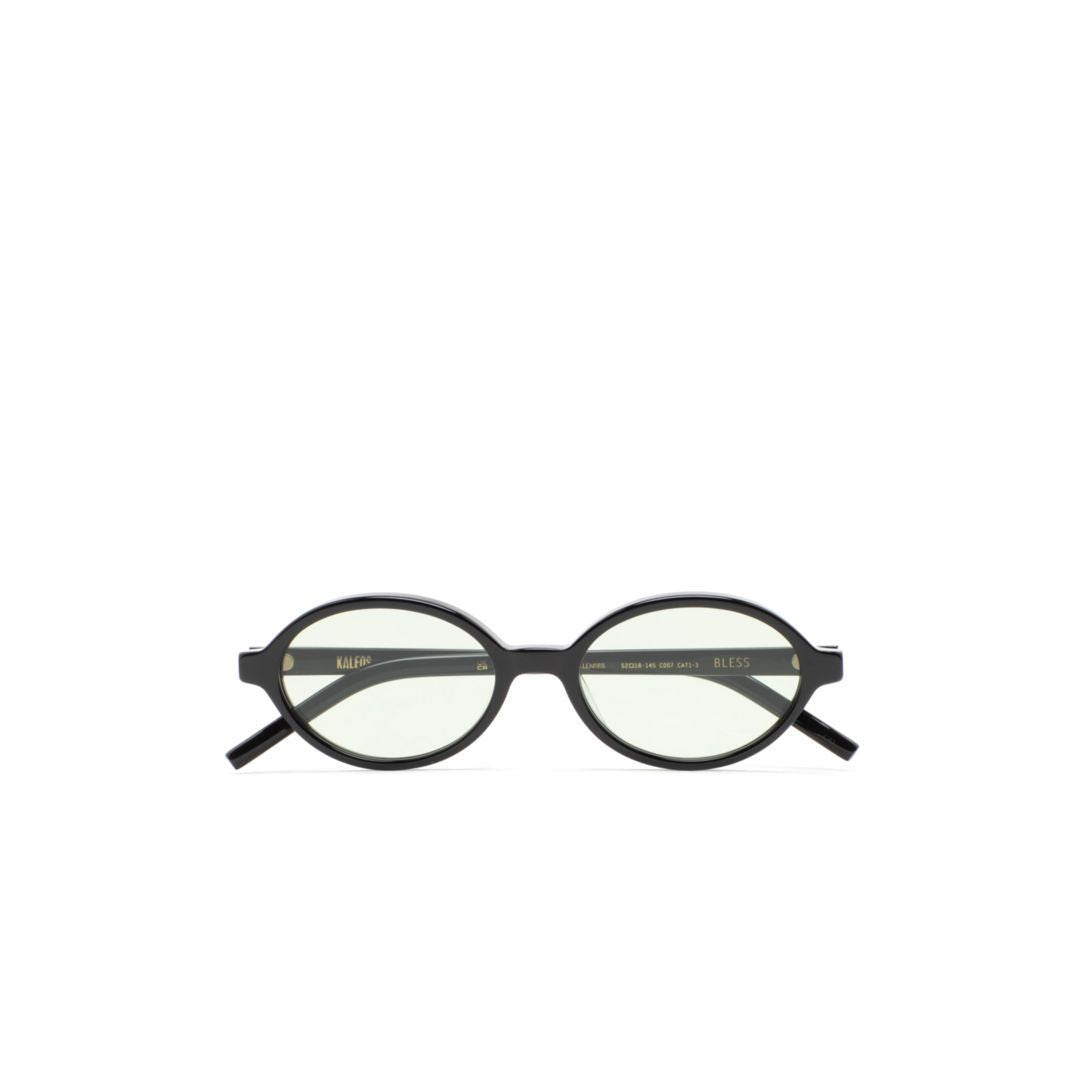 Kaleos Bless Oval-Frame Black Sunglasses With Tinted Lenses