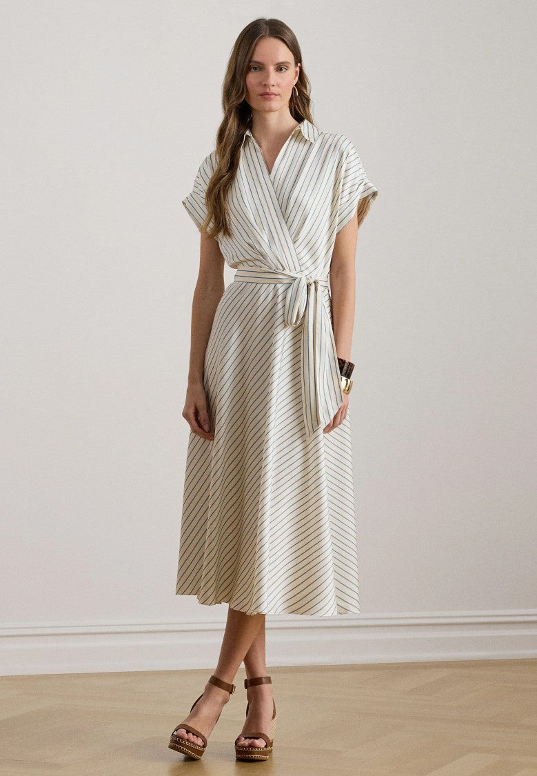 Lauren Ralph Lauren Natural Woven Luxe Twill Midi Dress