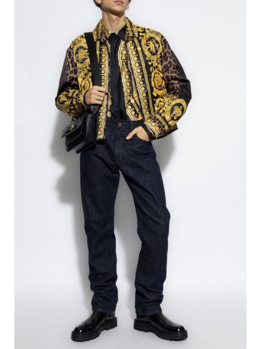 Versace Barocco-Leopard Print Jacket