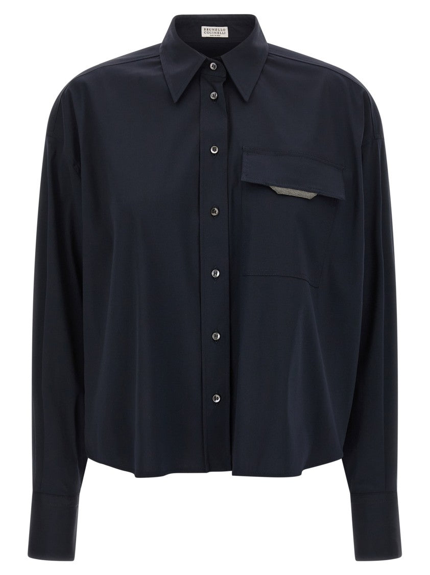 Brunello Cucinelli 'Shiny Flap Detail' Shirt