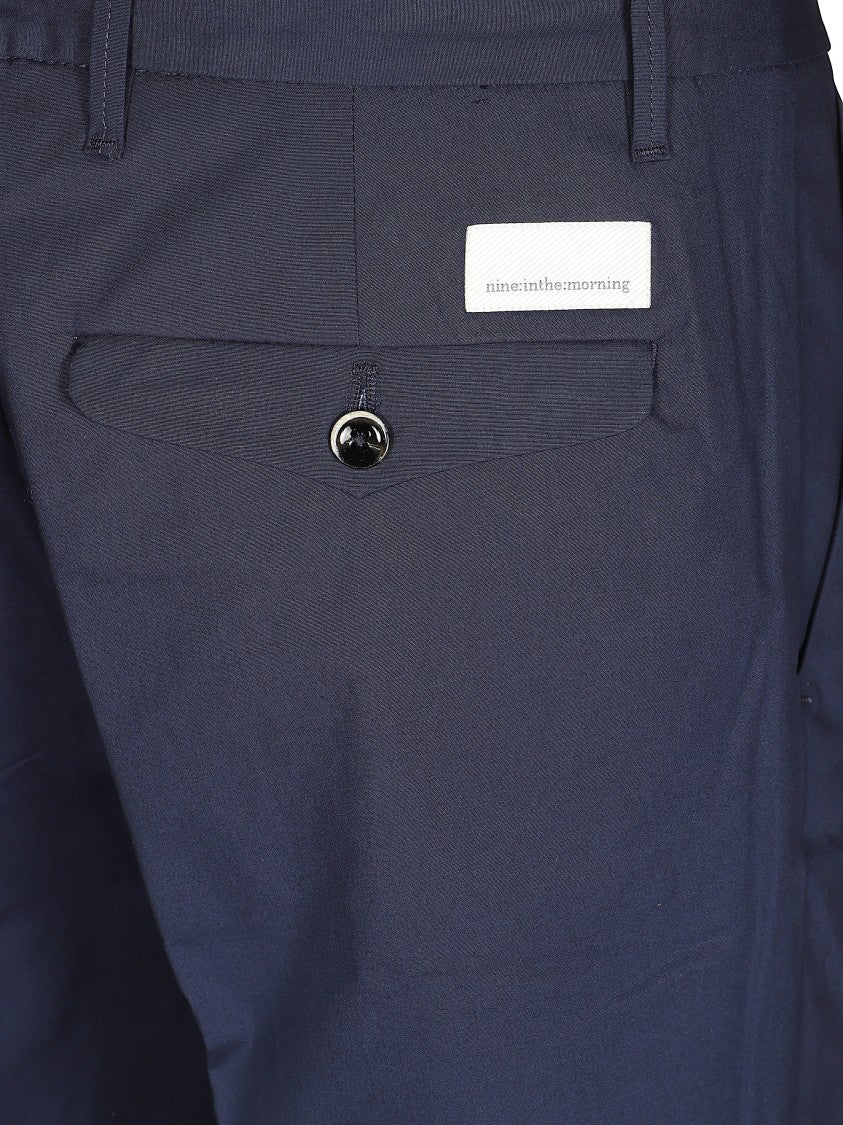 Nine In The Morning Jupiter Dark Blue Flat Front Pants