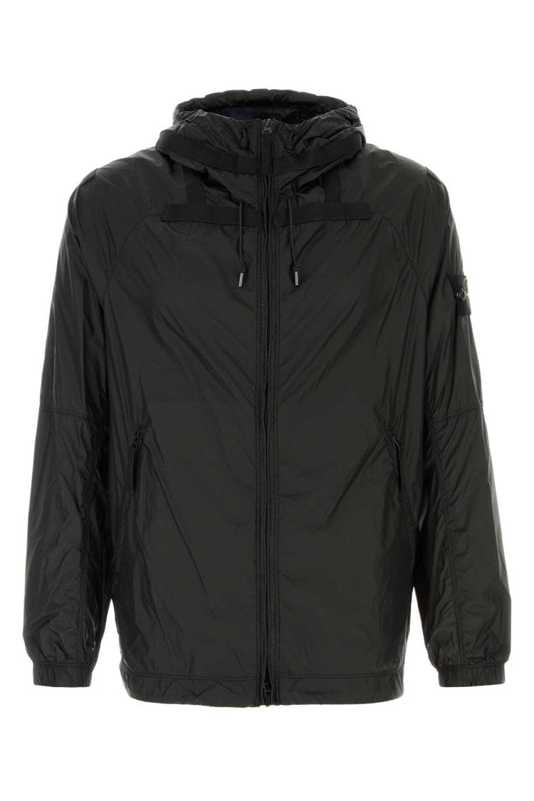 Stone Island Black Nylon Windbreaker